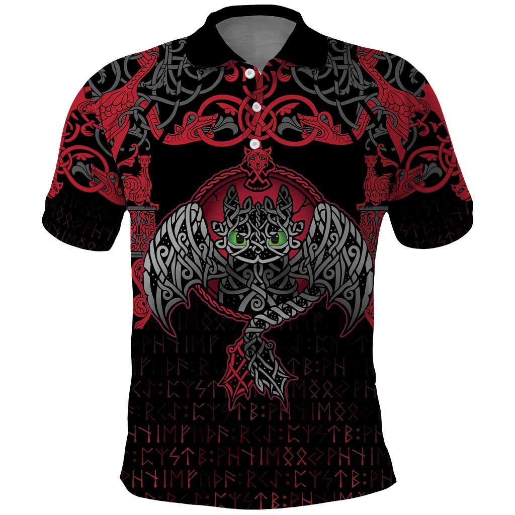 Black Dragon Vikings Polo Shirt - Wonder Print Shop