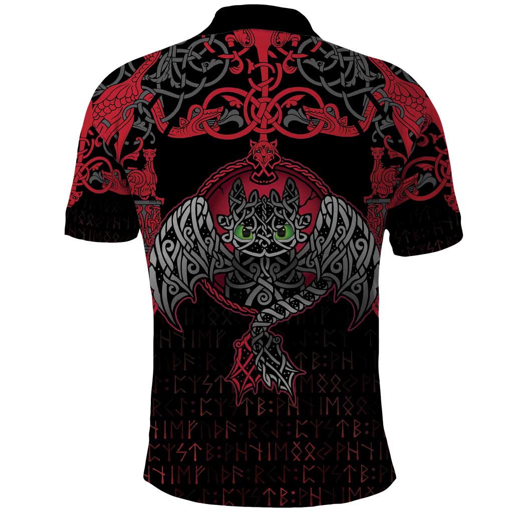 Black Dragon Vikings Polo Shirt - Wonder Print Shop