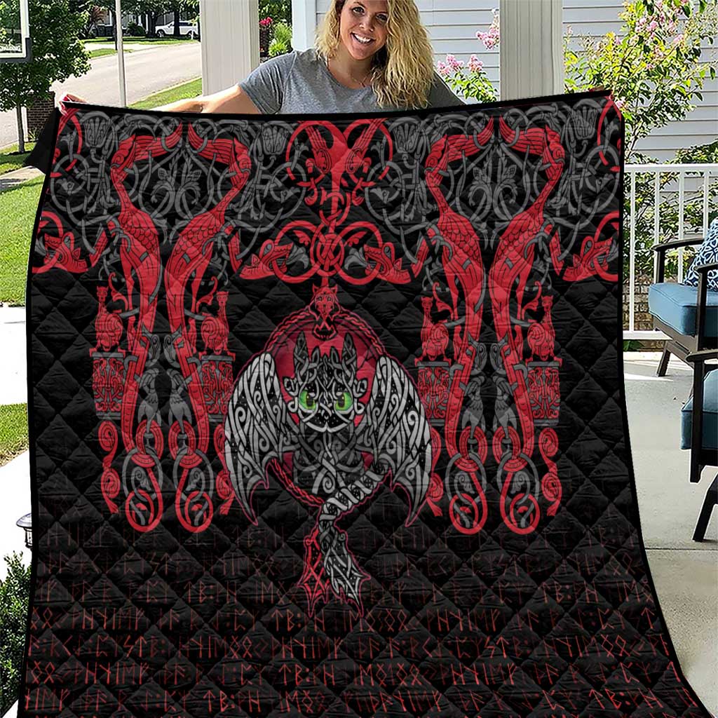 Black Dragon Vikings Quilt - Wonder Print Shop