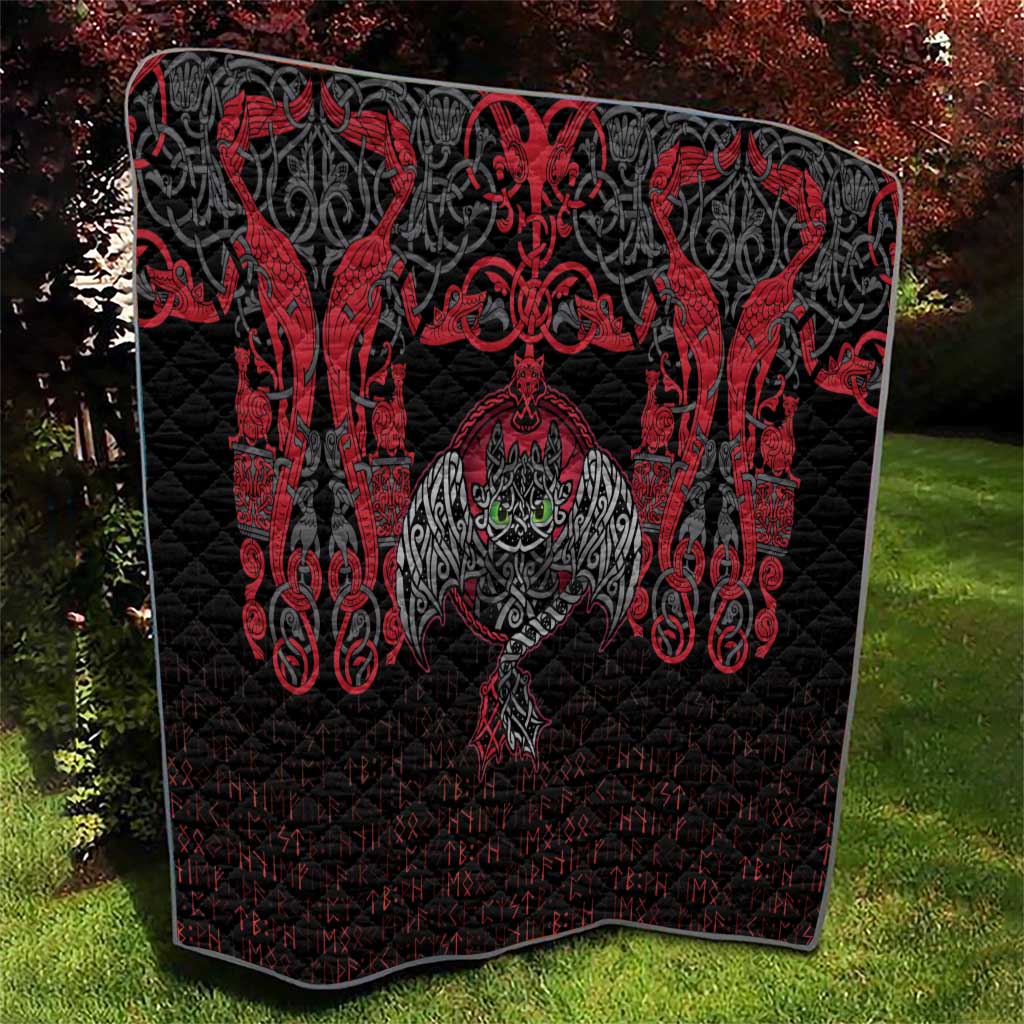 Black Dragon Vikings Quilt - Wonder Print Shop
