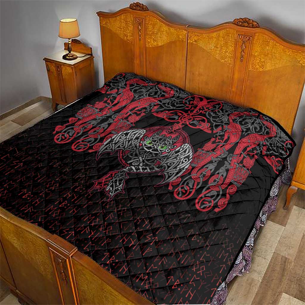 Black Dragon Vikings Quilt - Wonder Print Shop