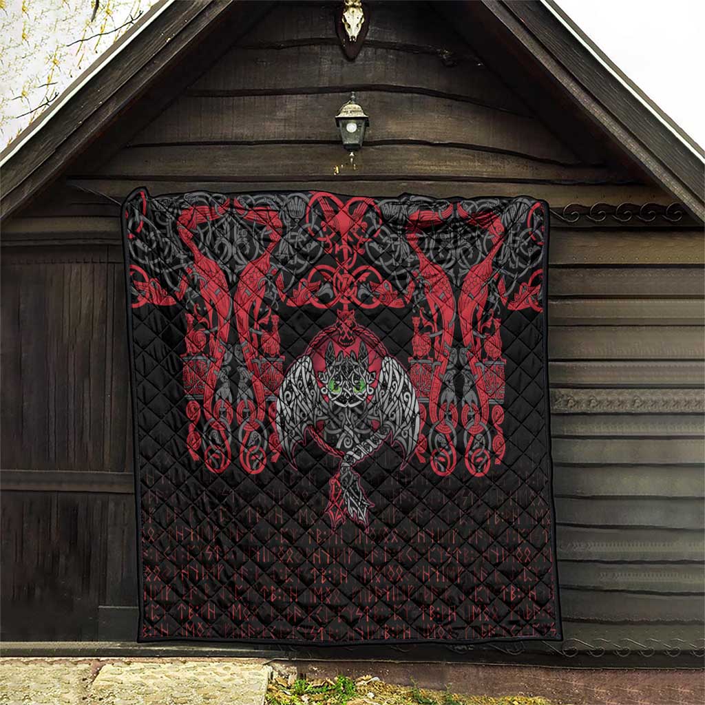 Black Dragon Vikings Quilt - Wonder Print Shop