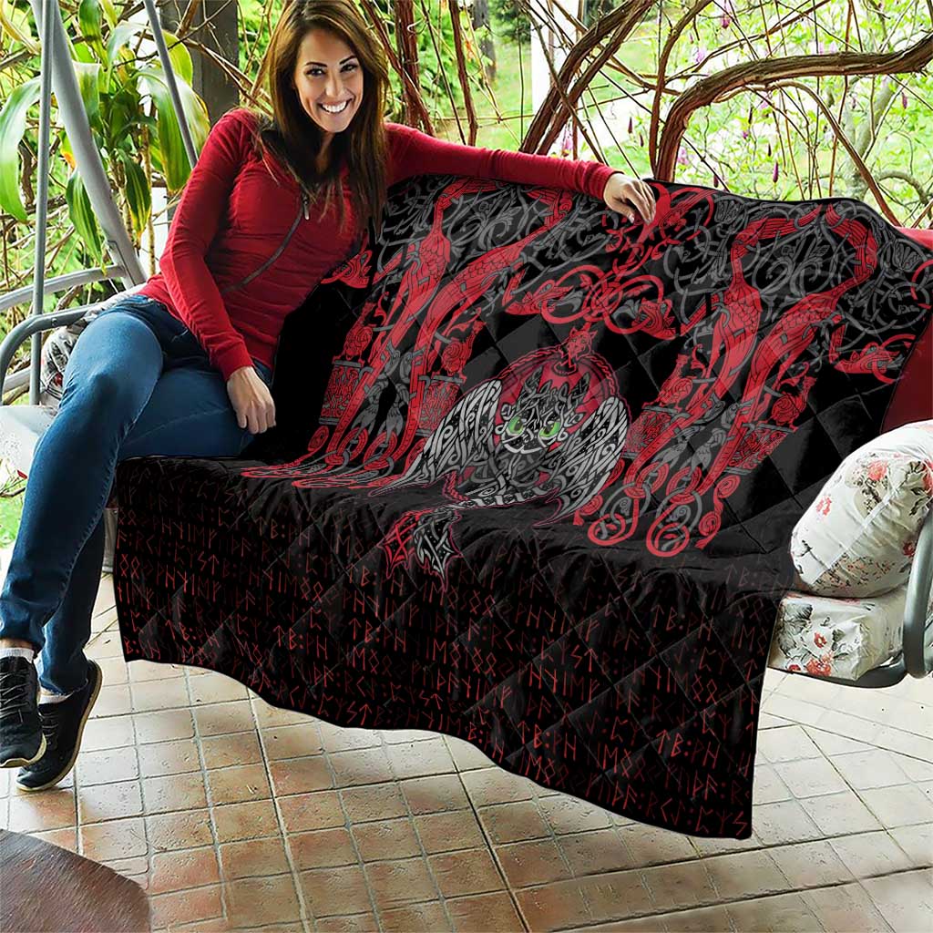 Black Dragon Vikings Quilt - Wonder Print Shop
