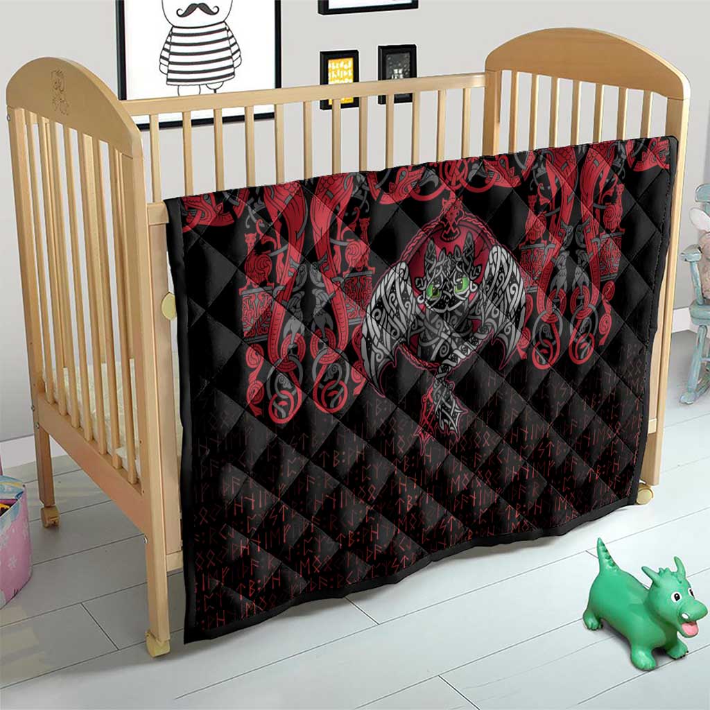 Black Dragon Vikings Quilt - Wonder Print Shop