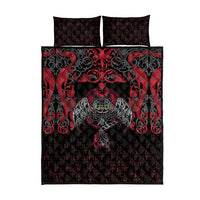 Black Dragon Vikings Quilt Bed Set - Wonder Print Shop