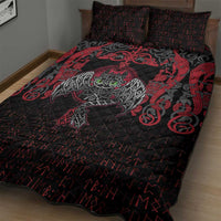 Black Dragon Vikings Quilt Bed Set - Wonder Print Shop