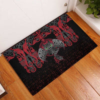 Black Dragon Vikings Rubber Doormat - Wonder Print Shop