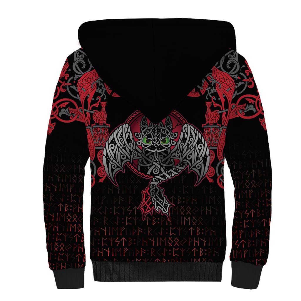 Black Dragon Vikings Sherpa Hoodie - Wonder Print Shop