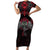 Black Dragon Vikings Short Sleeve Bodycon Dress - Wonder Print Shop