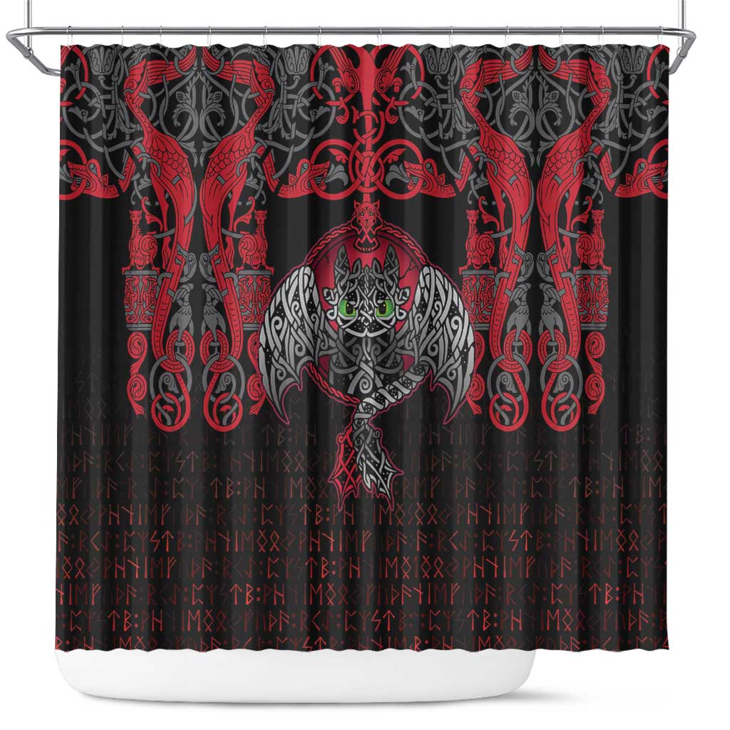 Black Dragon Vikings Shower Curtain - Wonder Print Shop