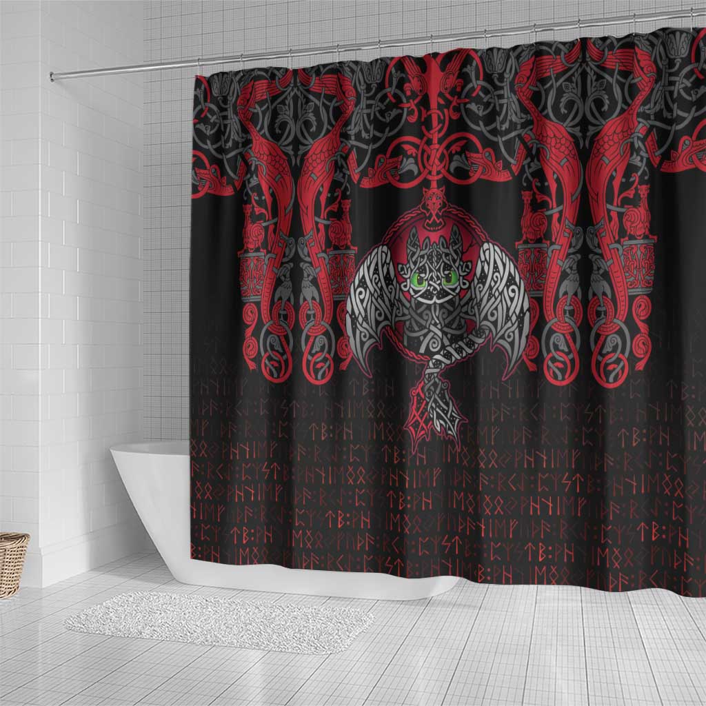 Black Dragon Vikings Shower Curtain - Wonder Print Shop