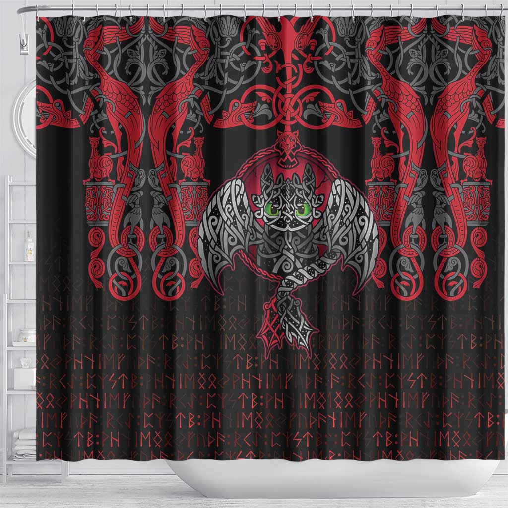 Black Dragon Vikings Shower Curtain - Wonder Print Shop