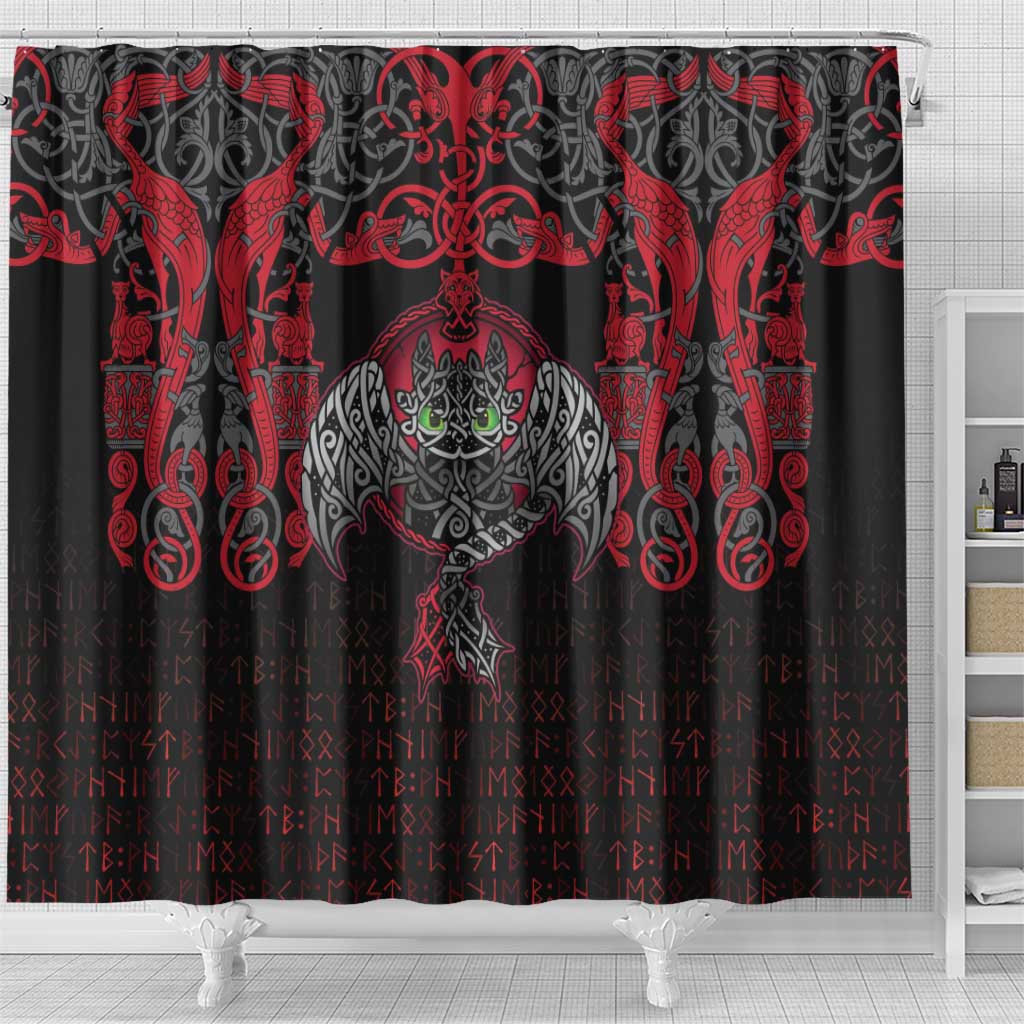 Black Dragon Vikings Shower Curtain - Wonder Print Shop