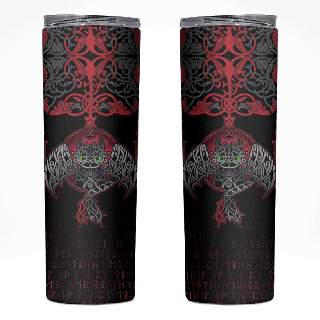 Black Dragon Vikings Skinny Tumbler - Wonder Print Shop