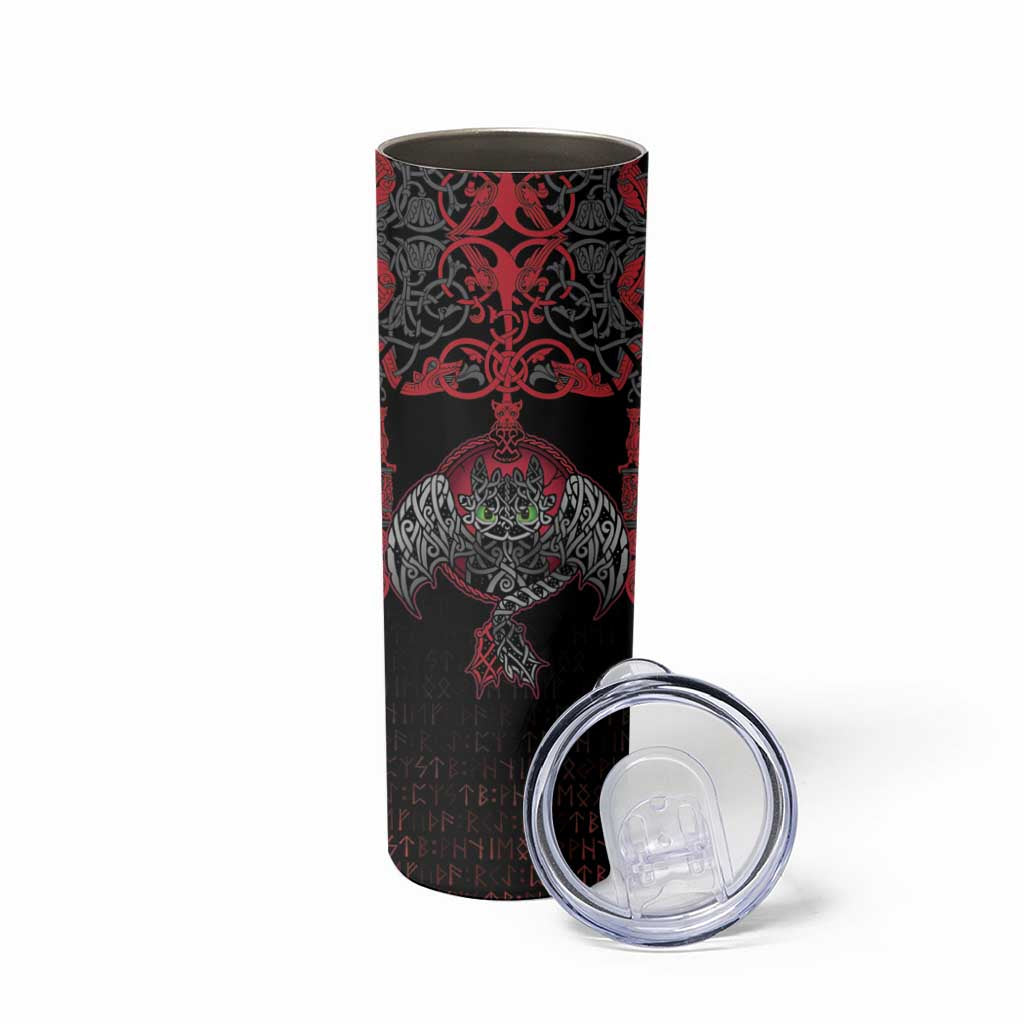 Black Dragon Vikings Skinny Tumbler - Wonder Print Shop
