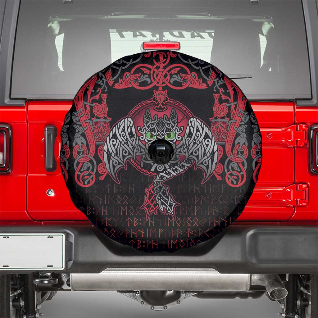 Black Dragon Vikings Spare Tire Cover - Wonder Print Shop