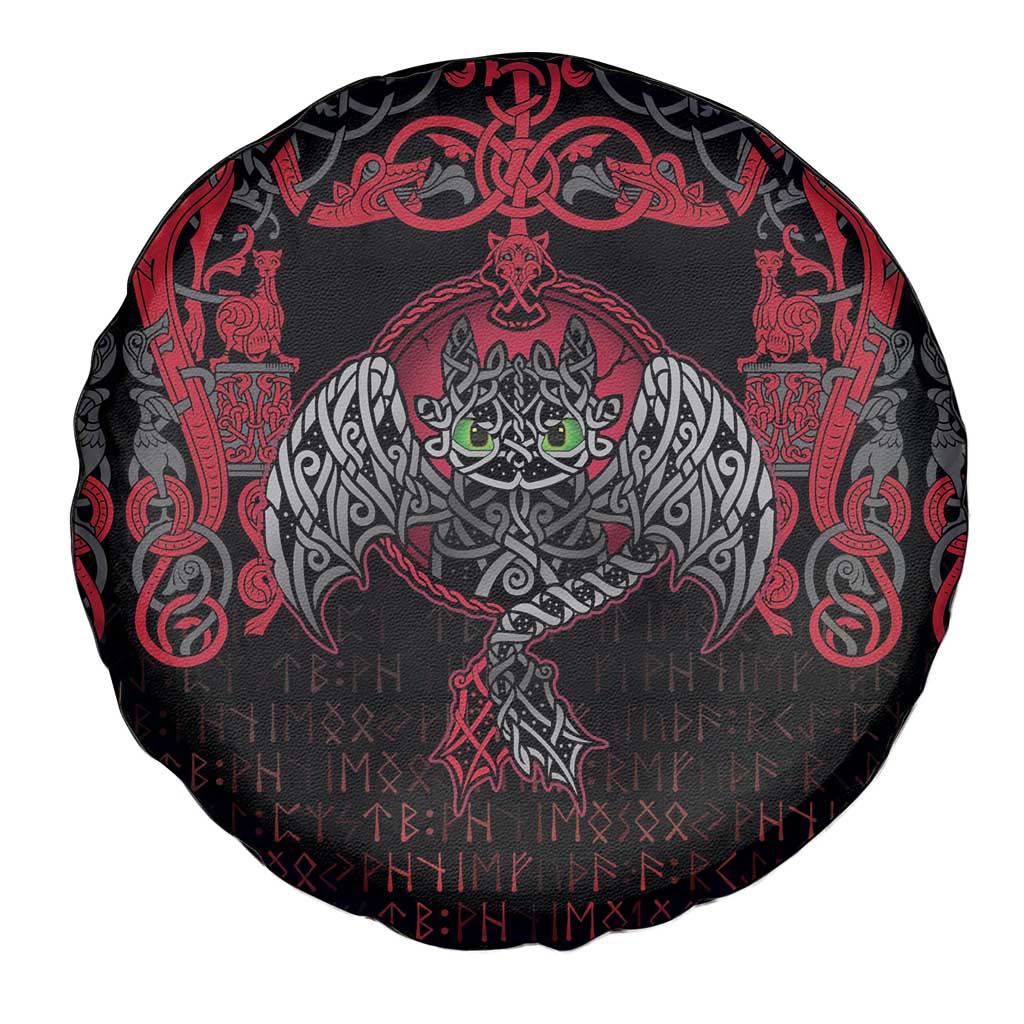 Black Dragon Vikings Spare Tire Cover - Wonder Print Shop