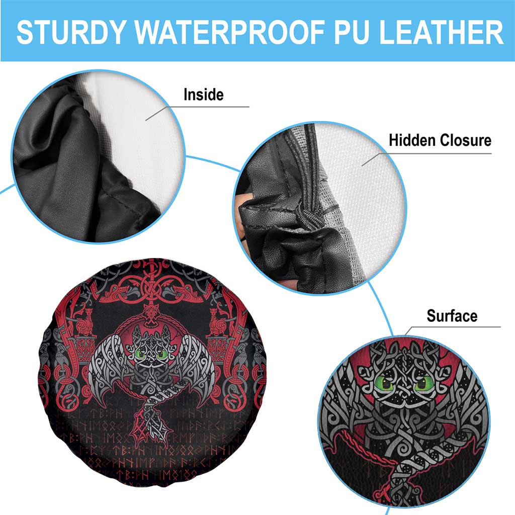 Black Dragon Vikings Spare Tire Cover - Wonder Print Shop