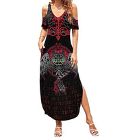 Black Dragon Vikings Summer Maxi Dress - Wonder Print Shop