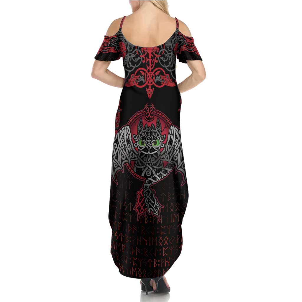 Black Dragon Vikings Summer Maxi Dress - Wonder Print Shop