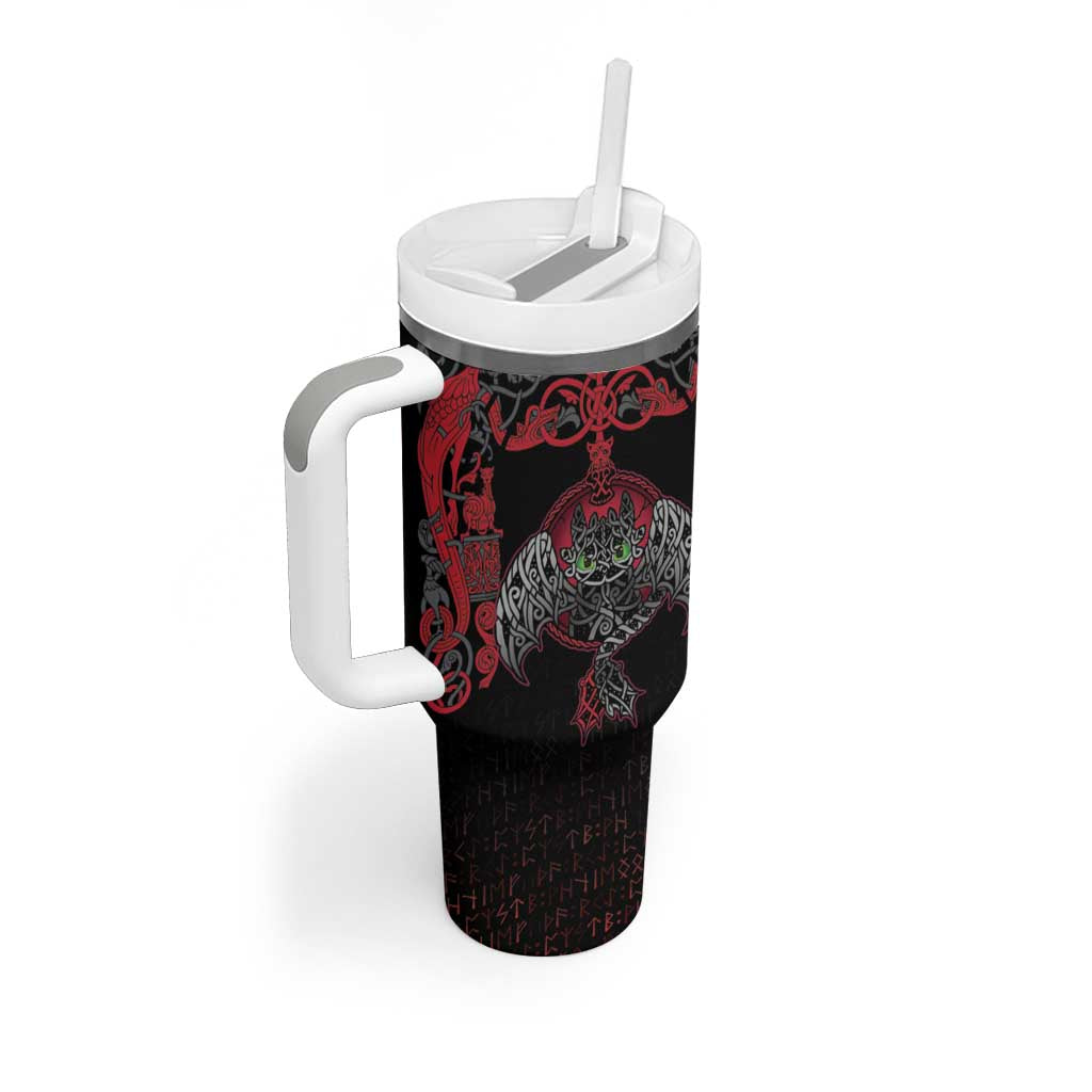 Black Dragon Vikings Tumbler With Handle - Wonder Print Shop