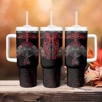 Black Dragon Vikings Tumbler With Handle - Wonder Print Shop