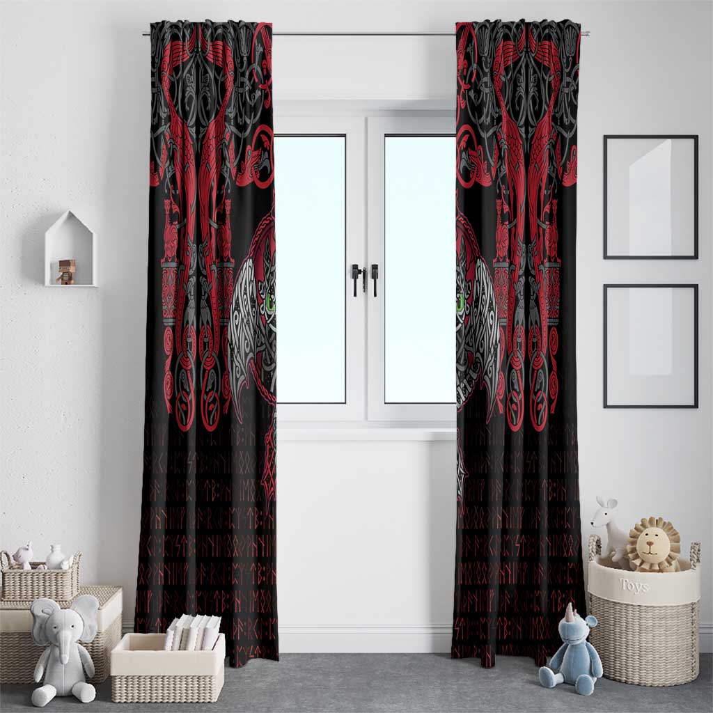 Black Dragon Vikings Window Curtain - Wonder Print Shop