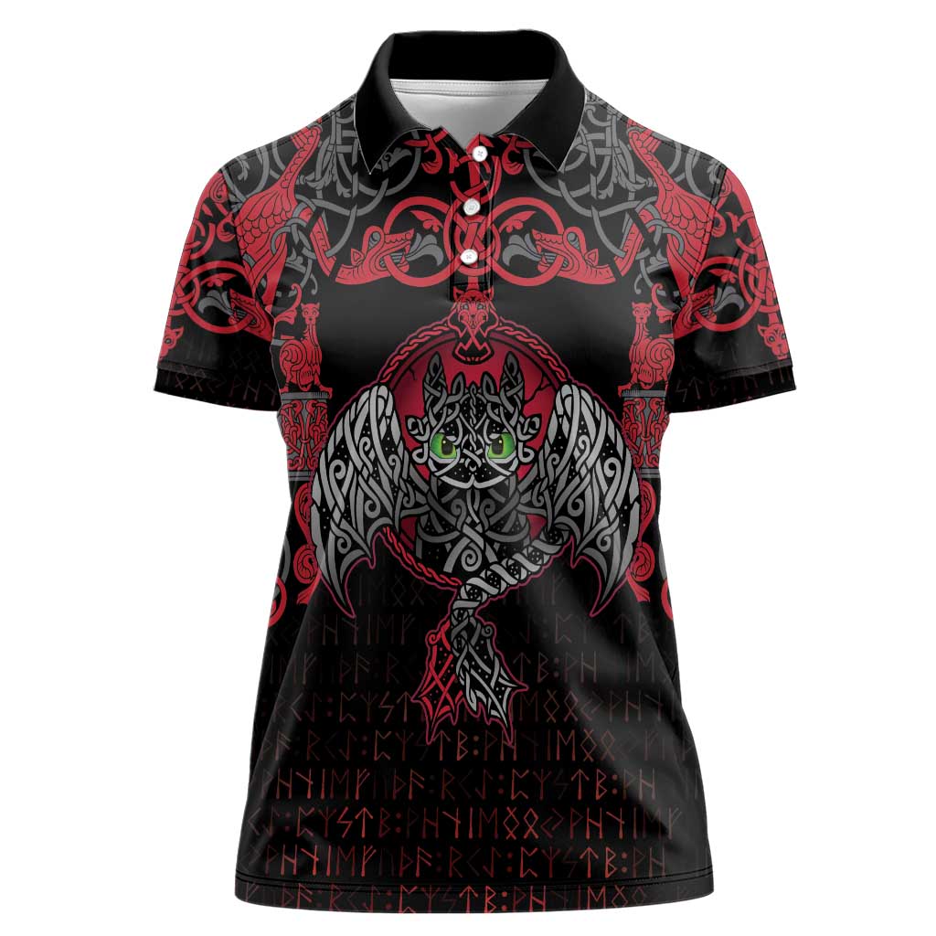 Black Dragon Vikings Women Polo Shirt - Wonder Print Shop