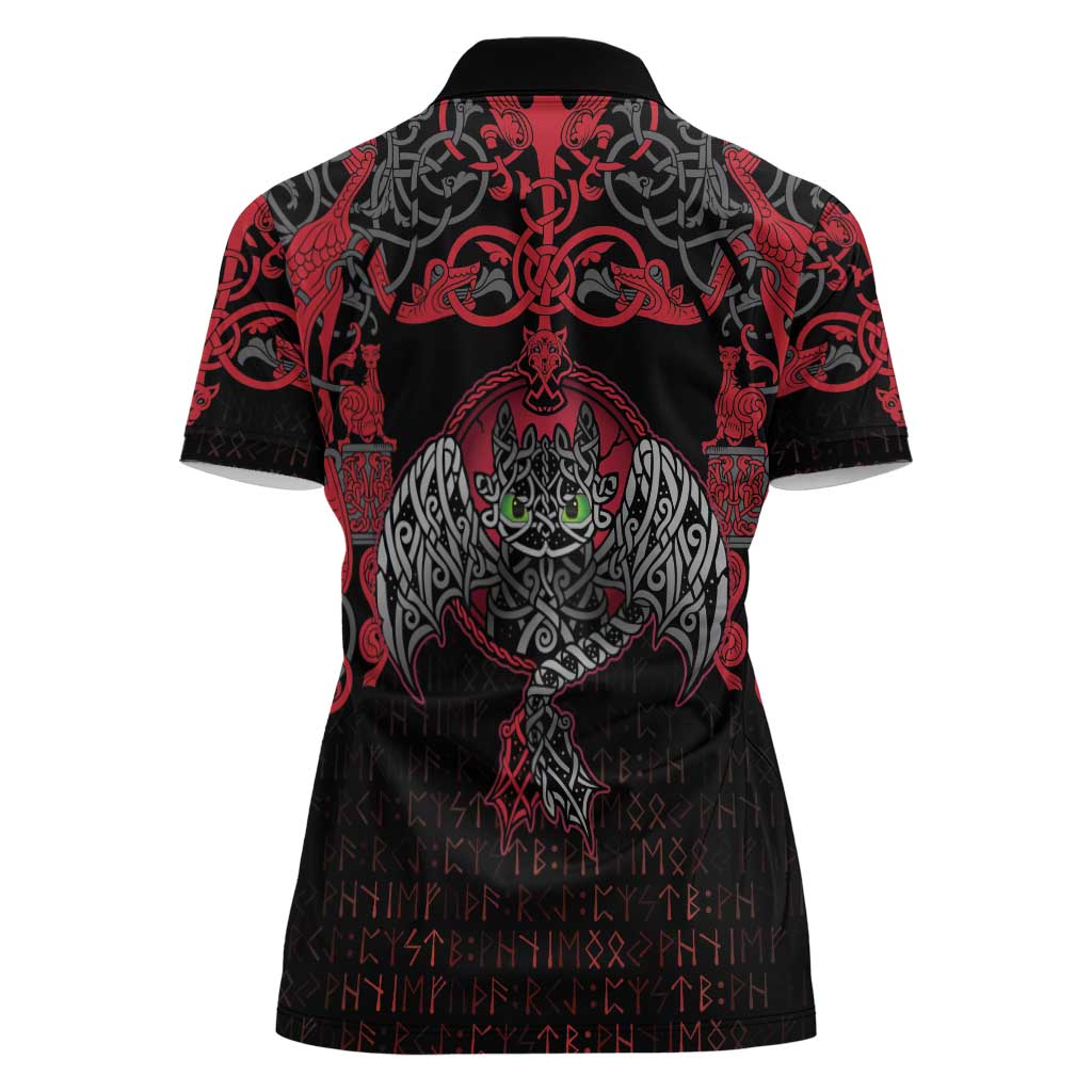 Black Dragon Vikings Women Polo Shirt - Wonder Print Shop