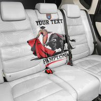 Personalized San Fermin Festival Back Car Seat Cover Pamplona Bull Run - Wonder Print Shop