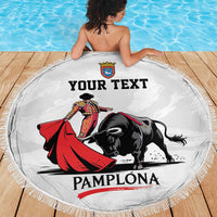 Personalized San Fermin Festival Beach Blanket Pamplona Bull Run - Wonder Print Shop