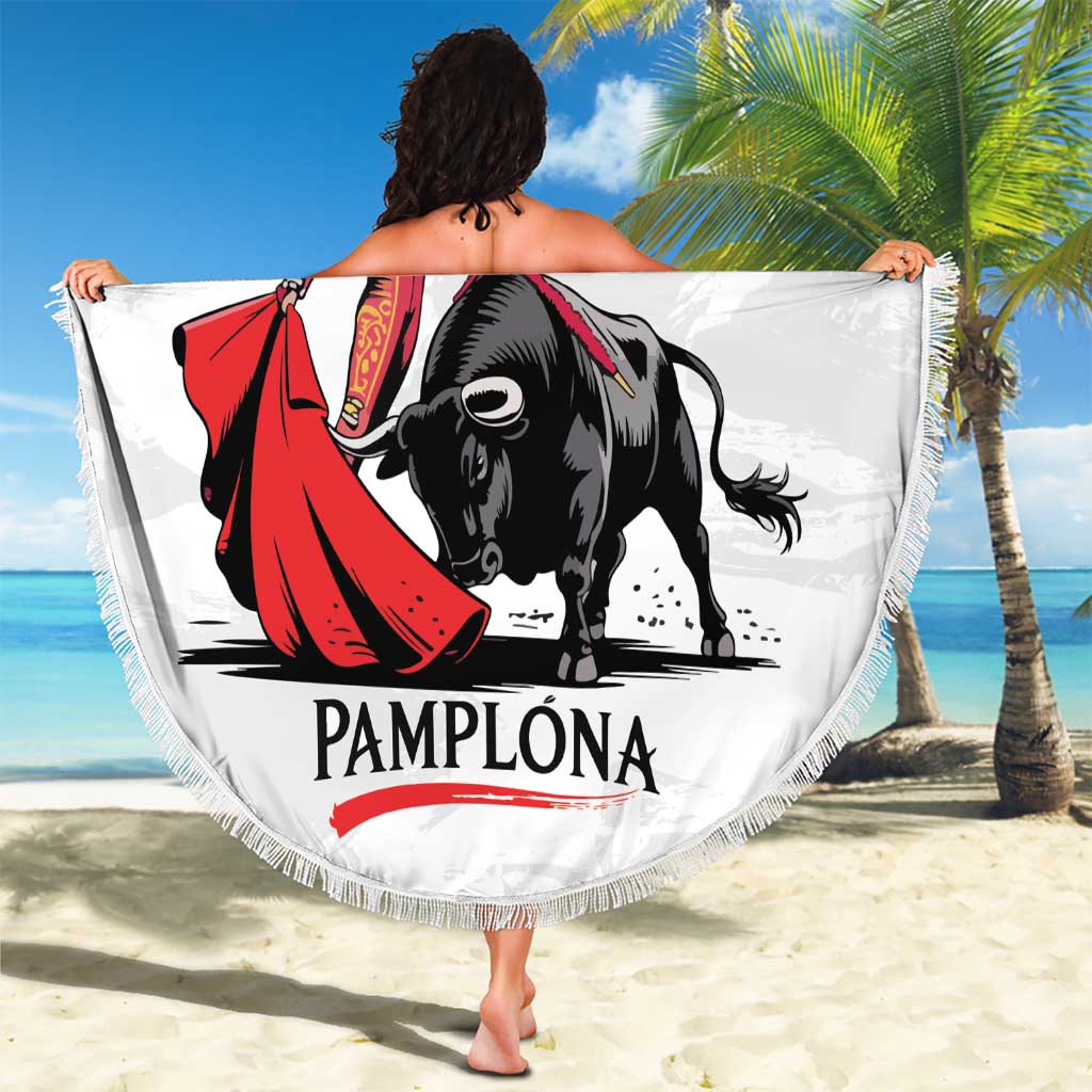Personalized San Fermin Festival Beach Blanket Pamplona Bull Run - Wonder Print Shop