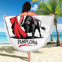 Personalized San Fermin Festival Beach Blanket Pamplona Bull Run - Wonder Print Shop