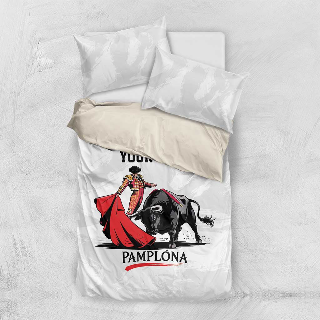 Personalized San Fermin Festival Bedding Set Pamplona Bull Run - Wonder Print Shop