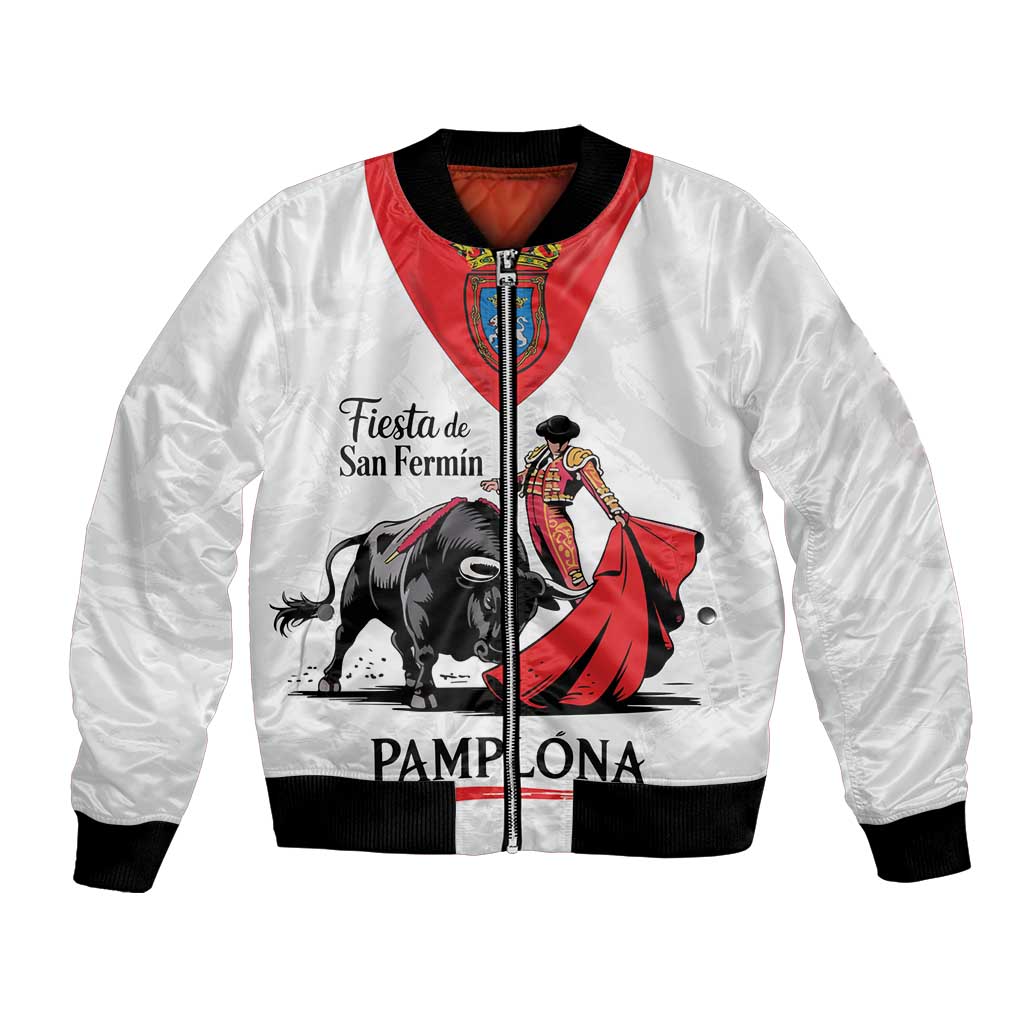 Personalized San Fermin Festival Bomber Jacket Pamplona Bull Run - Wonder Print Shop