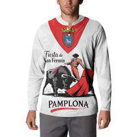 Personalized San Fermin Festival Button Sweatshirt Pamplona Bull Run - Wonder Print Shop