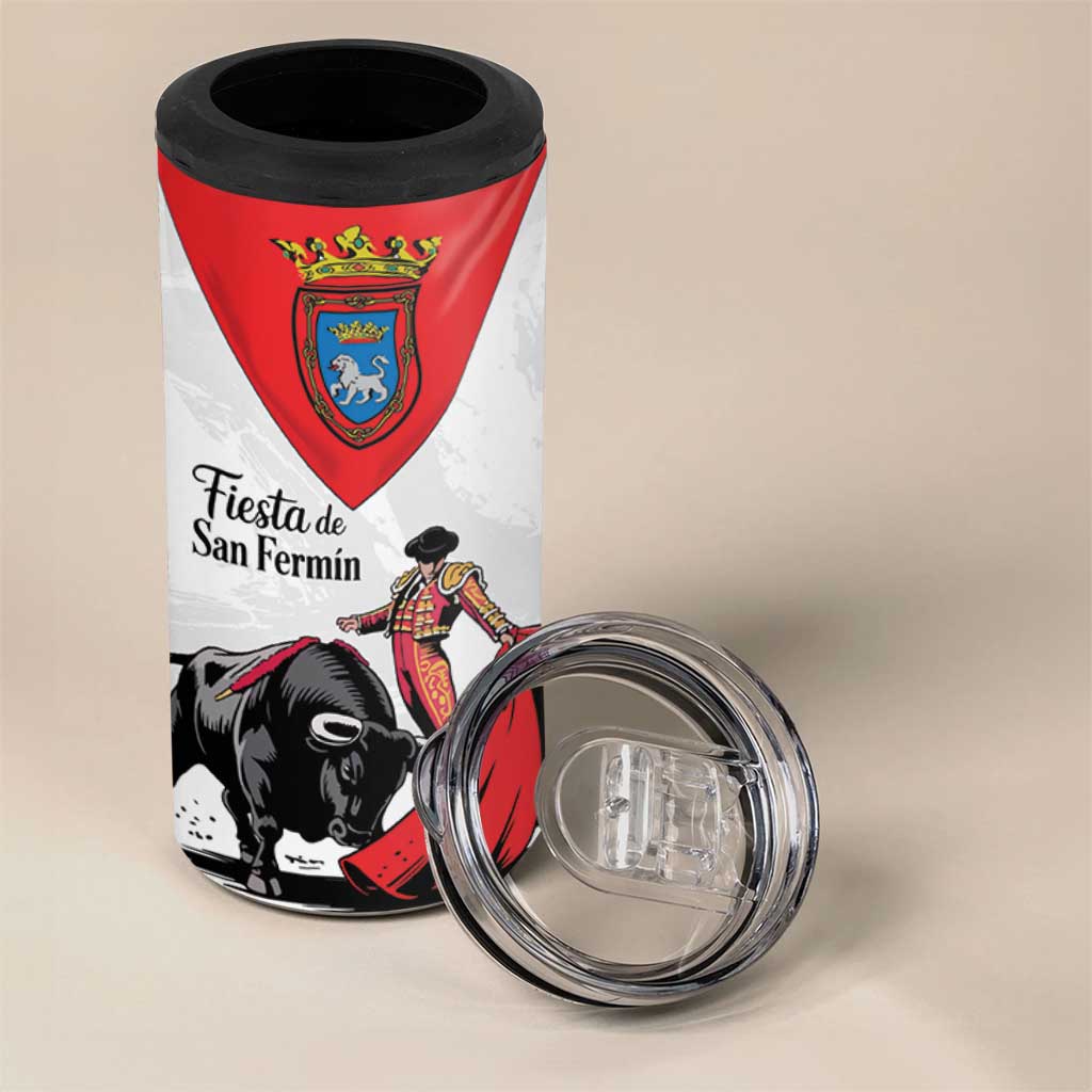 Personalized San Fermin Festival 4 in 1 Can Cooler Tumbler Pamplona Bull Run - Wonder Print Shop