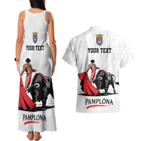 Personalized San Fermin Festival Couples Matching Tank Maxi Dress and Hawaiian Shirt Pamplona Bull Run - Wonder Print Shop
