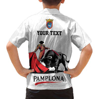 Personalized San Fermin Festival Family Matching Off The Shoulder Long Sleeve Dress and Hawaiian Shirt Pamplona Bull Run - Wonder Print Shop