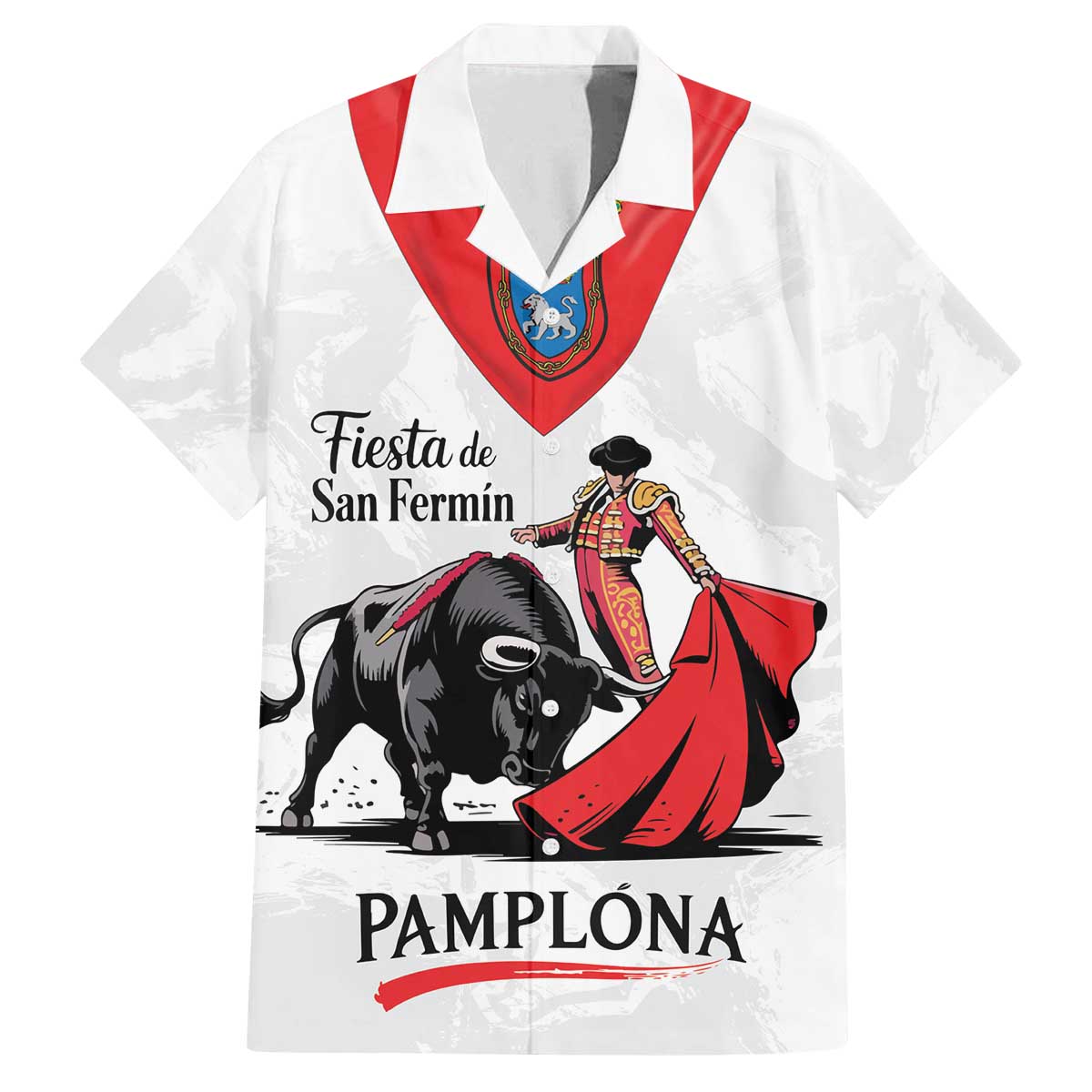 Personalized San Fermin Festival Family Matching Off The Shoulder Long Sleeve Dress and Hawaiian Shirt Pamplona Bull Run - Wonder Print Shop