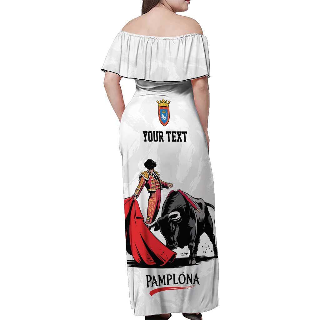 Personalized San Fermin Festival Family Matching Off Shoulder Maxi Dress and Hawaiian Shirt Pamplona Bull Run - Wonder Print Shop