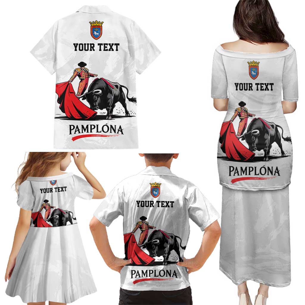 Personalized San Fermin Festival Family Matching Puletasi and Hawaiian Shirt Pamplona Bull Run - Wonder Print Shop