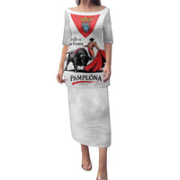 Personalized San Fermin Festival Family Matching Puletasi and Hawaiian Shirt Pamplona Bull Run - Wonder Print Shop