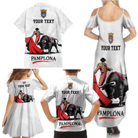 Personalized San Fermin Festival Family Matching Summer Maxi Dress and Hawaiian Shirt Pamplona Bull Run - Wonder Print Shop