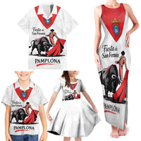 Personalized San Fermin Festival Family Matching Tank Maxi Dress and Hawaiian Shirt Pamplona Bull Run - Wonder Print Shop