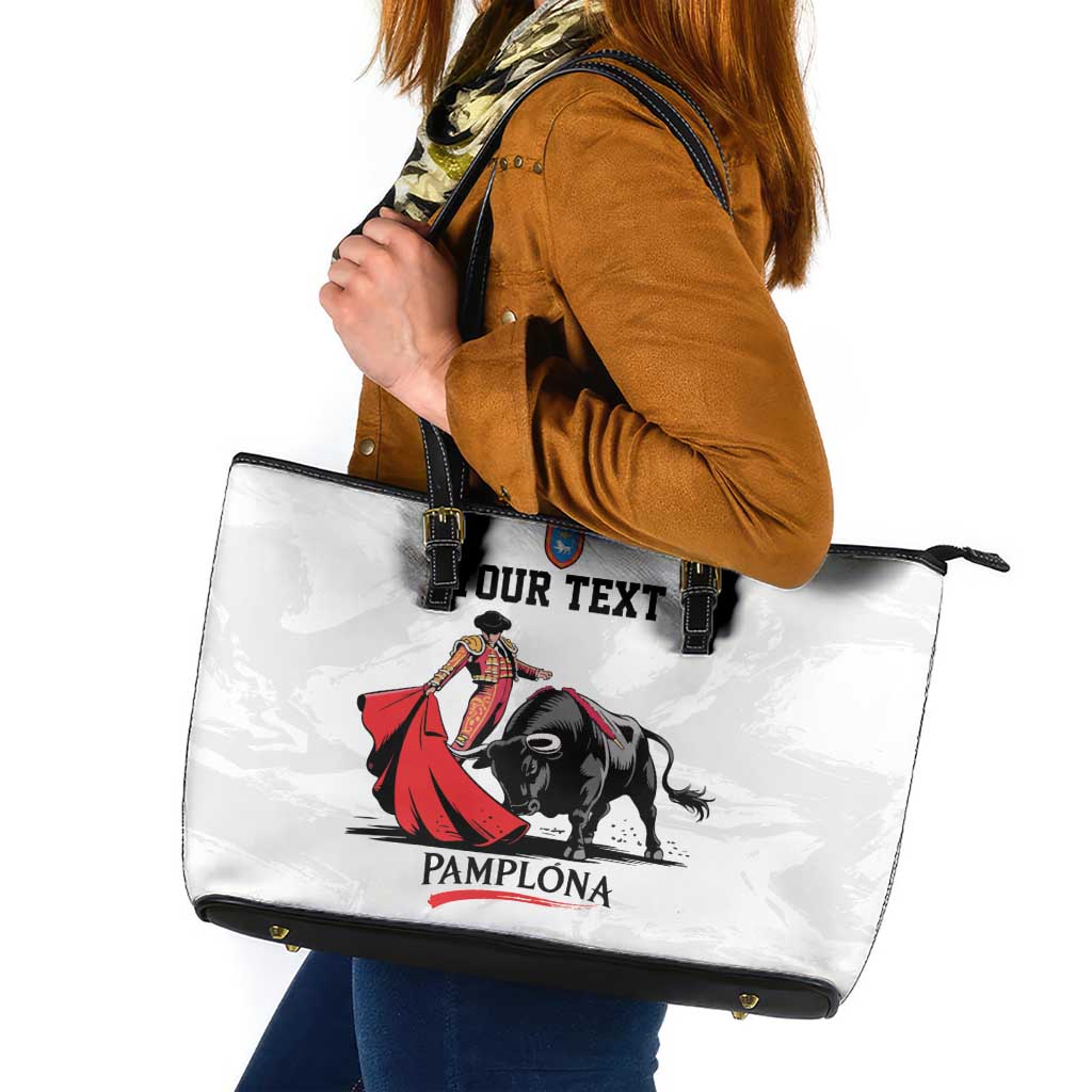 Personalized San Fermin Festival Leather Tote Bag Pamplona Bull Run - Wonder Print Shop