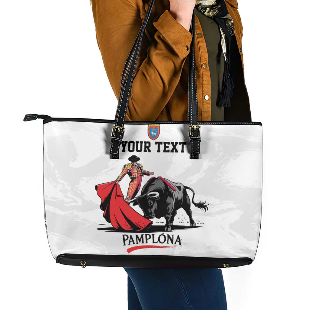 Personalized San Fermin Festival Leather Tote Bag Pamplona Bull Run - Wonder Print Shop