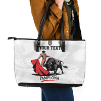 Personalized San Fermin Festival Leather Tote Bag Pamplona Bull Run - Wonder Print Shop