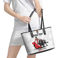 Personalized San Fermin Festival Leather Tote Bag Pamplona Bull Run - Wonder Print Shop