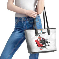 Personalized San Fermin Festival Leather Tote Bag Pamplona Bull Run - Wonder Print Shop